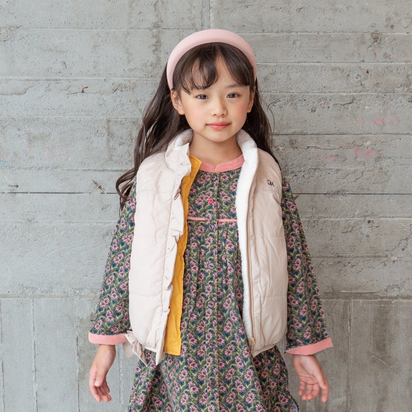 リバーシブルリボンナイロンベスト BEIGE