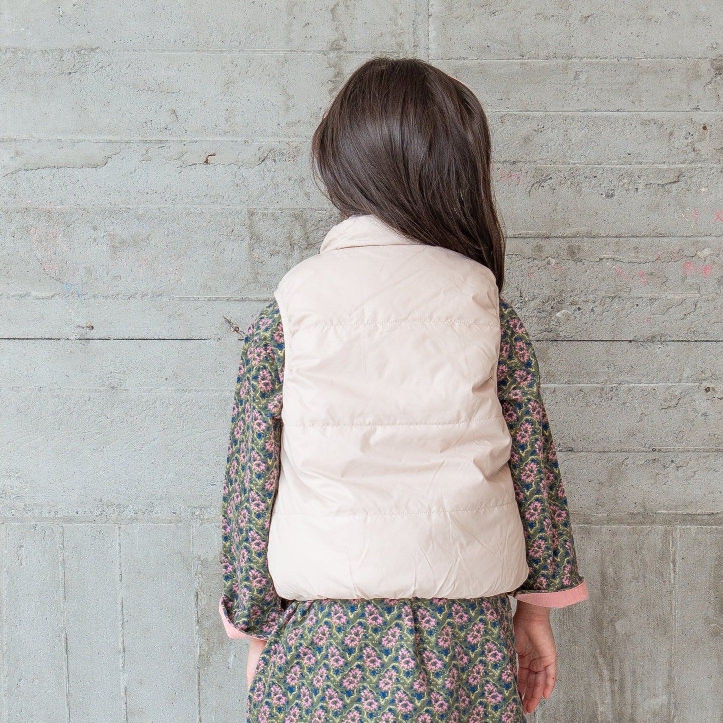 リバーシブルリボンナイロンベスト BEIGE