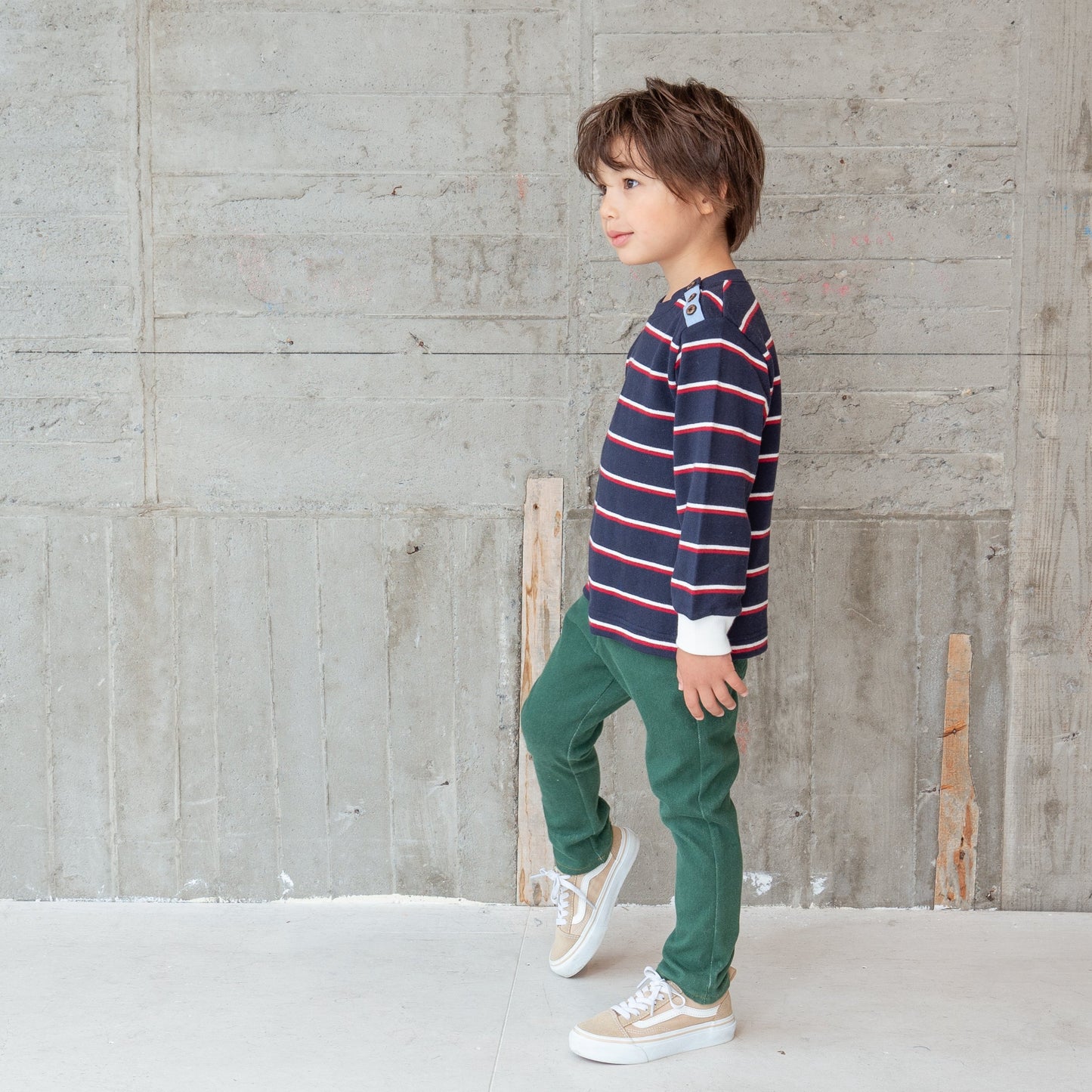 ノーカラーラガーシャツ NAVY