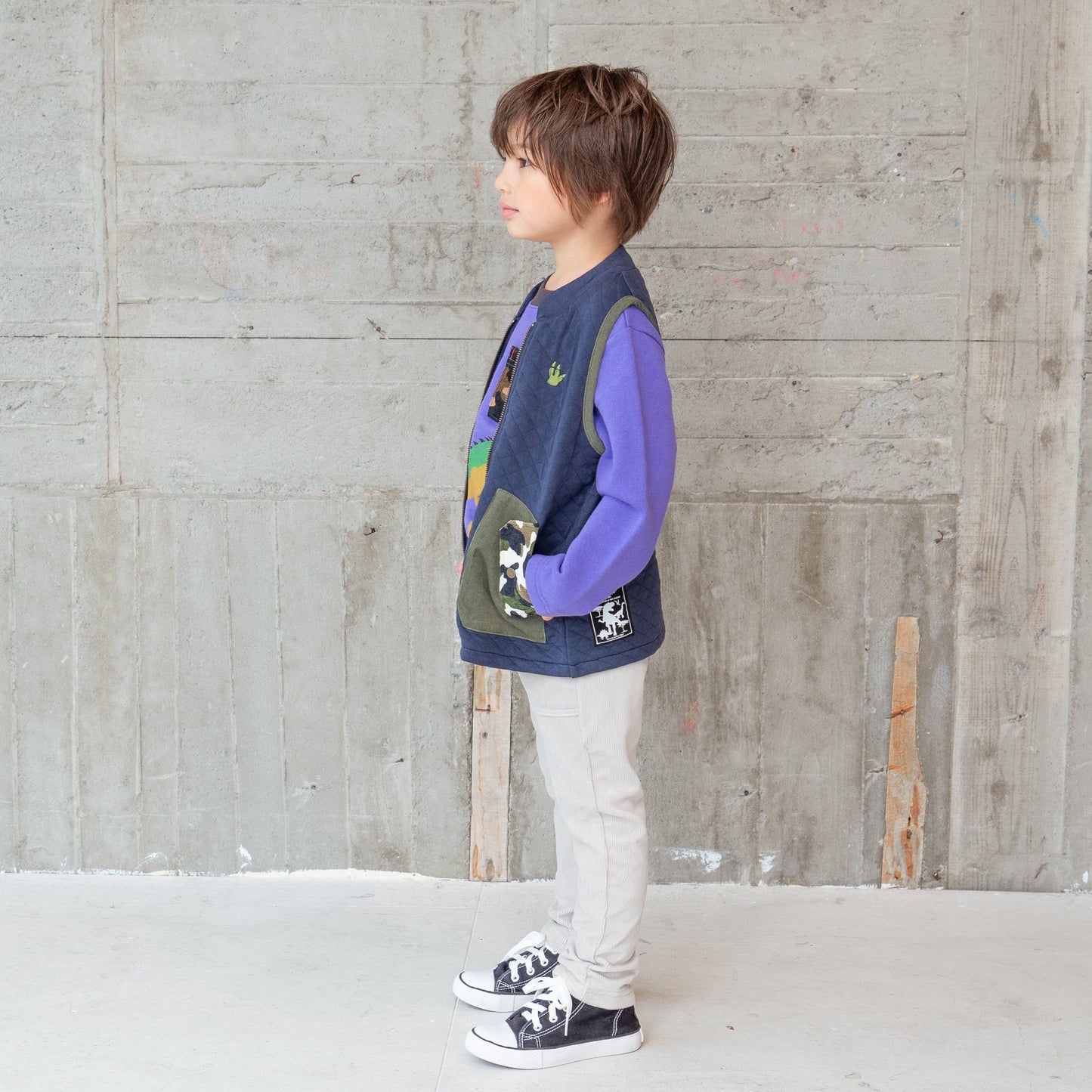 ニットキルトベスト NAVY