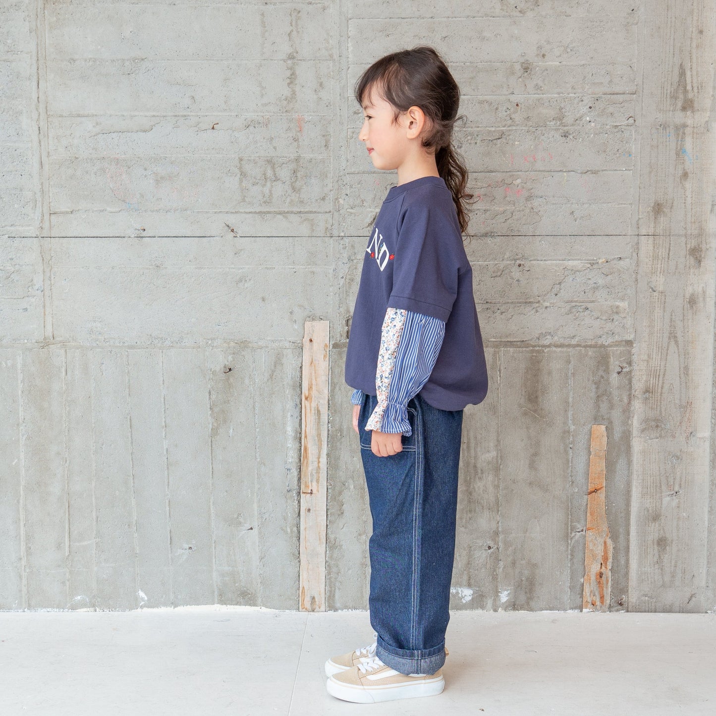レイヤード風トレーナー NAVY