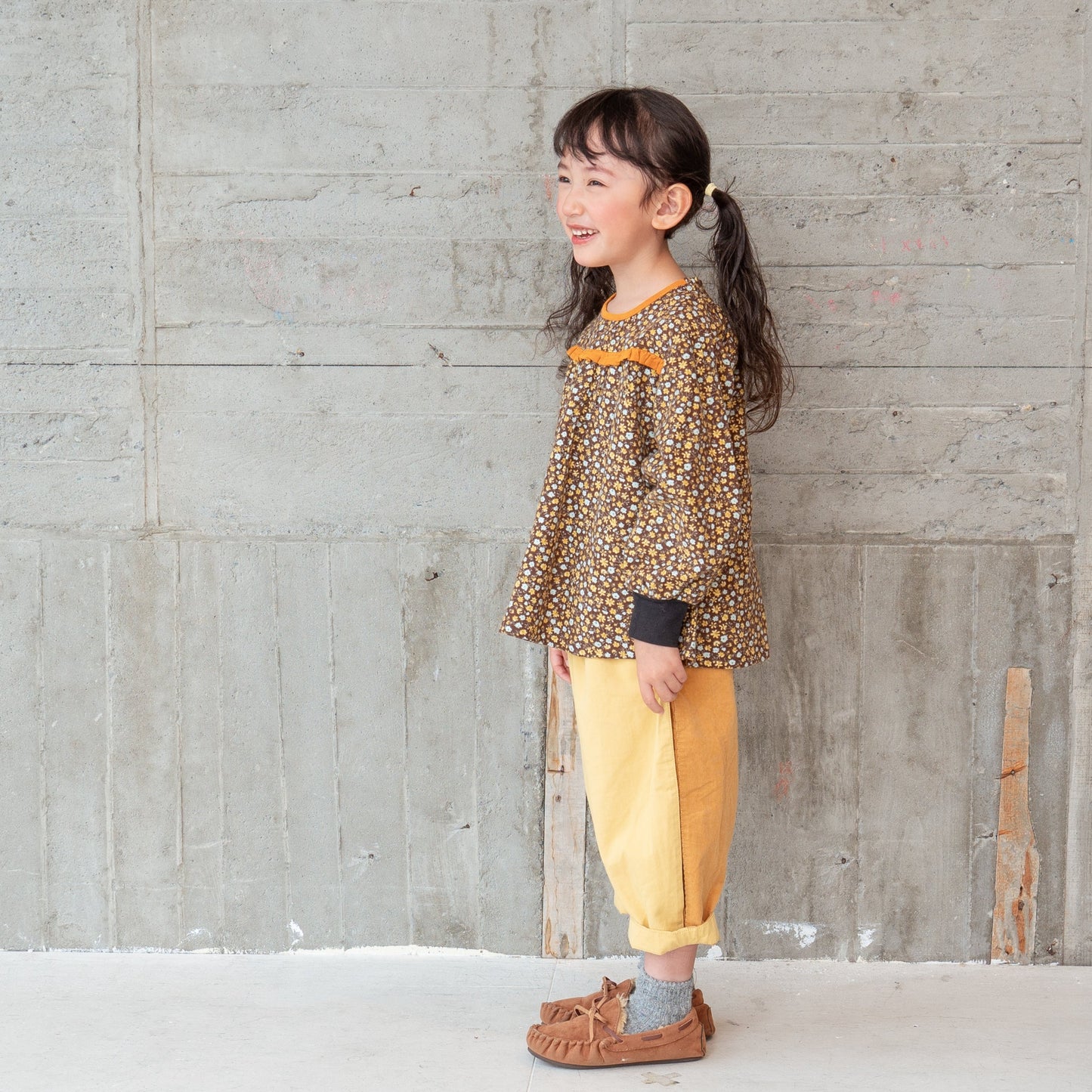 プリントチュニックブラウス BROWN