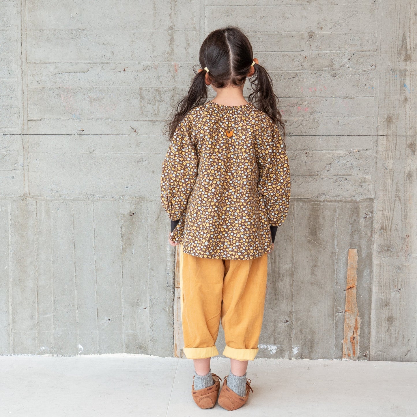 プリントチュニックブラウス BROWN