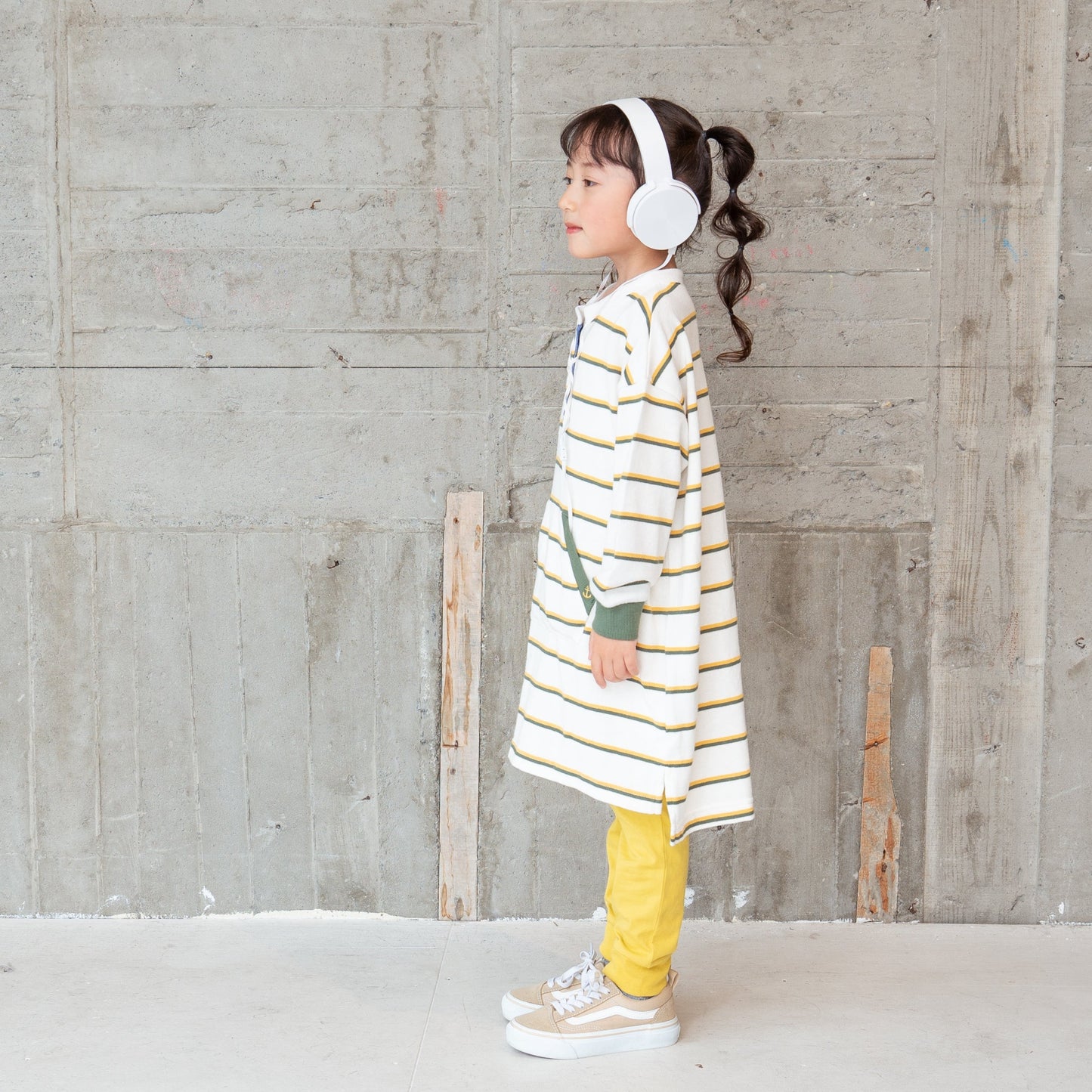 ノーカラーラガーシャツワンピース OFF-WHITE