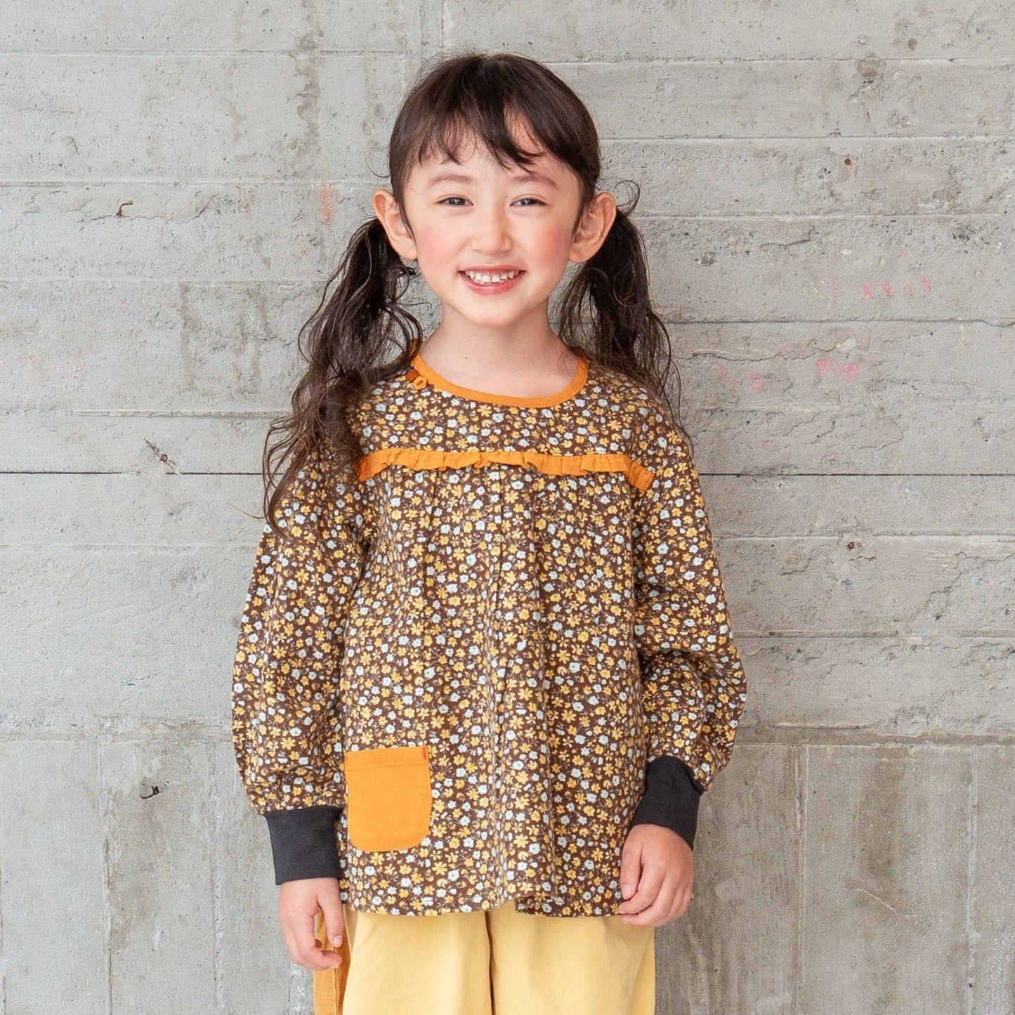 プリントチュニックブラウス BROWN