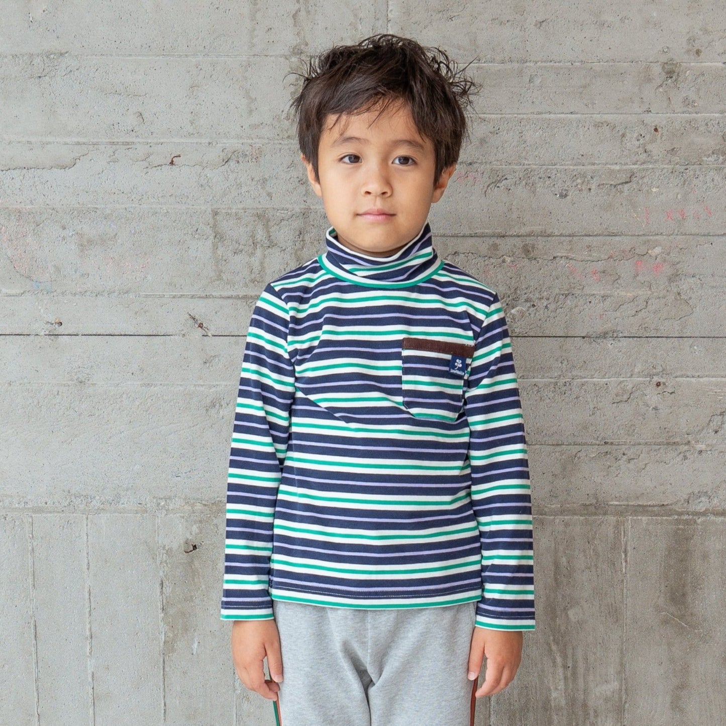 ハイネックTシャツ NAVY