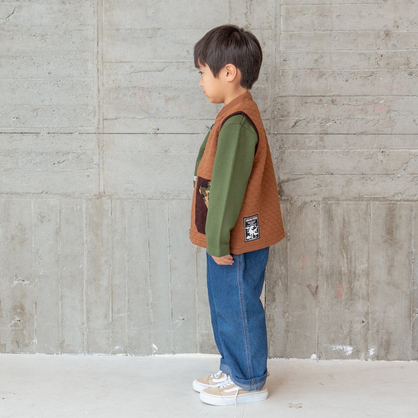 ニットキルトベスト BROWN