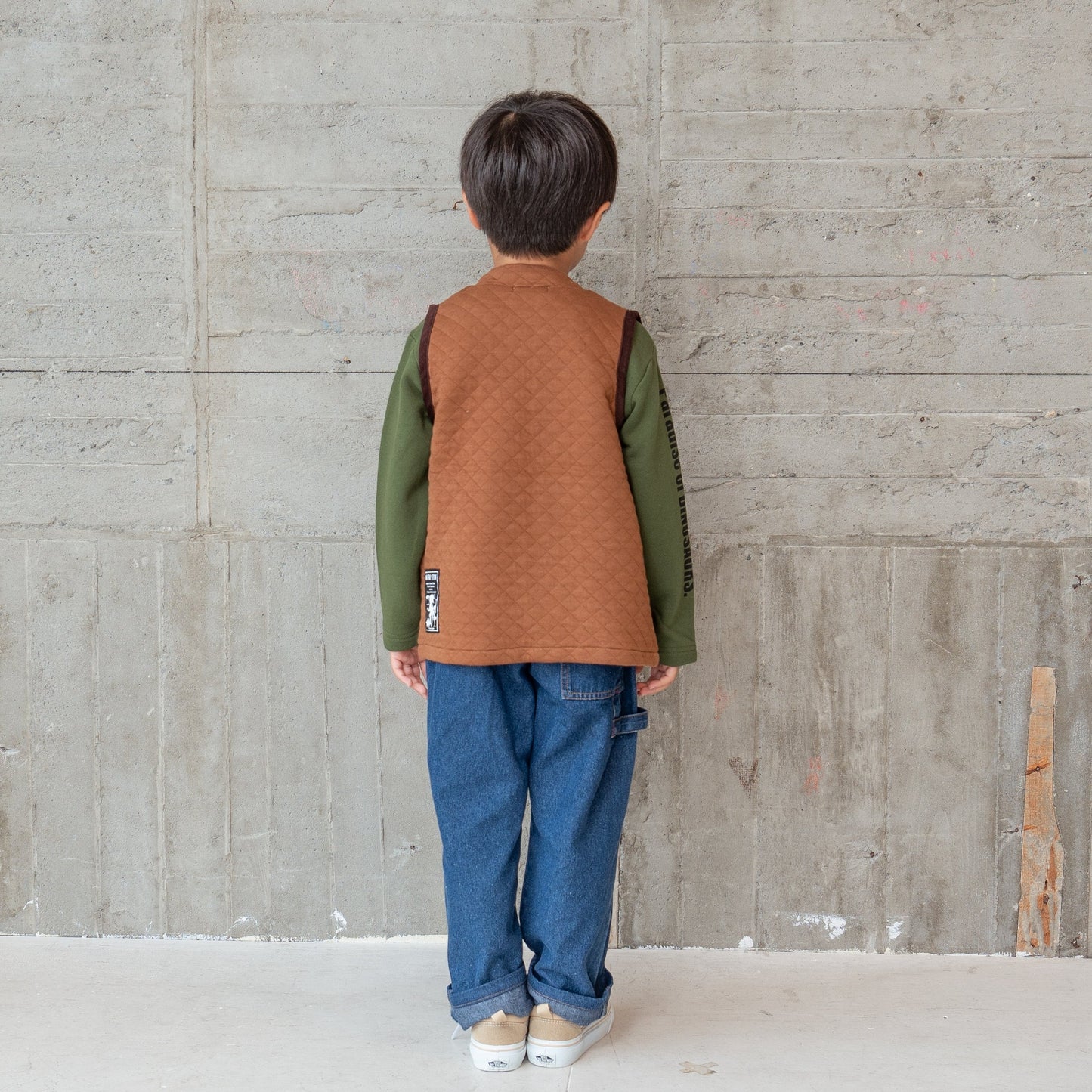 ニットキルトベスト BROWN