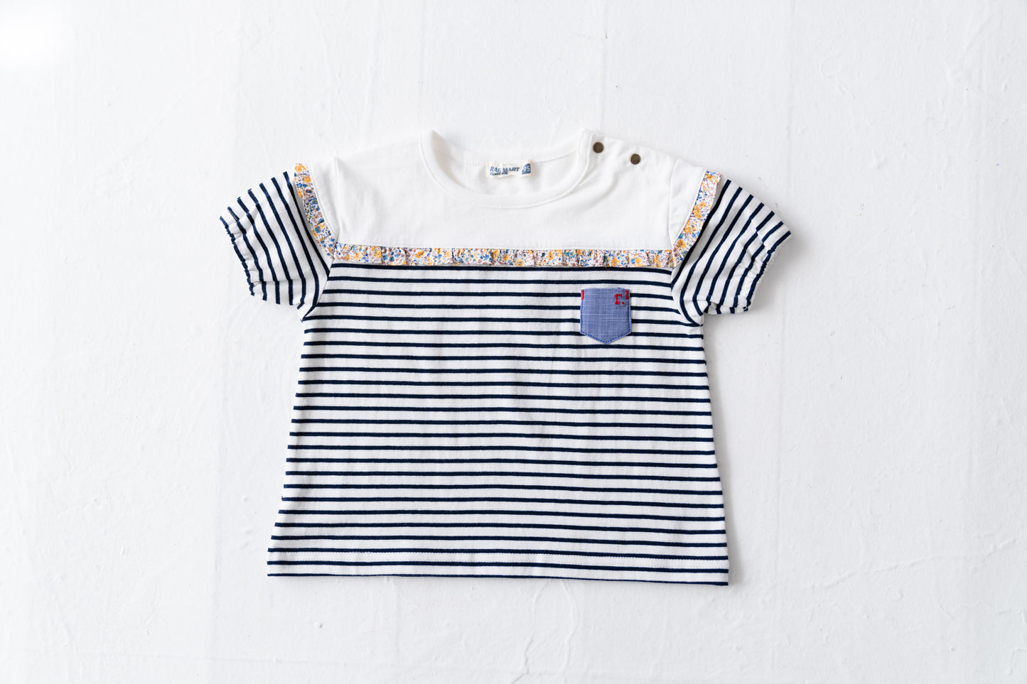 切り替えボーダーTシャツ NAVY