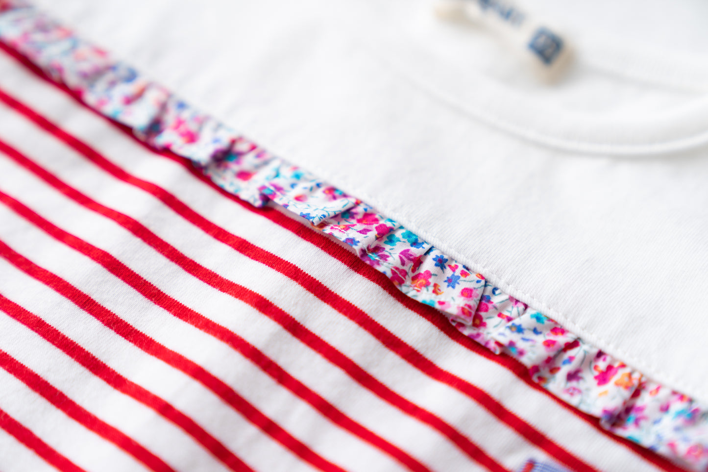 切り替えボーダーTシャツ RED