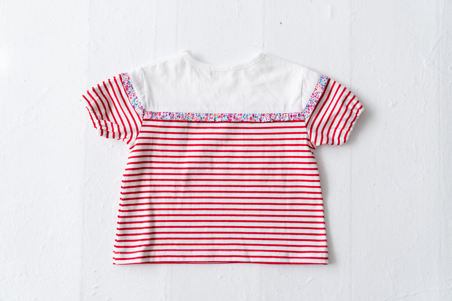 切り替えボーダーTシャツ RED