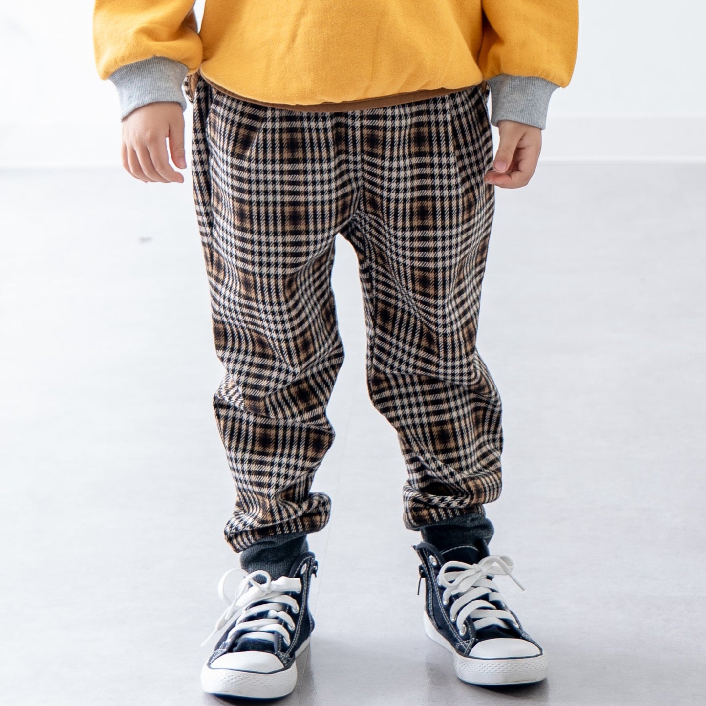 ジャガードニットリブパンツ　BROWN