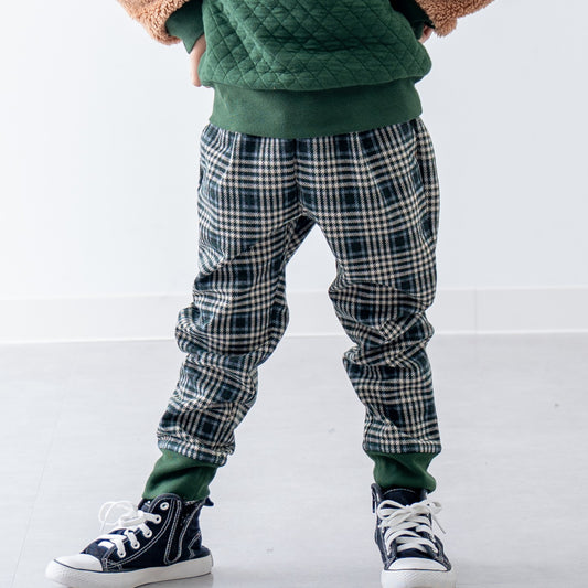ジャガードニットリブパンツ　GREEN