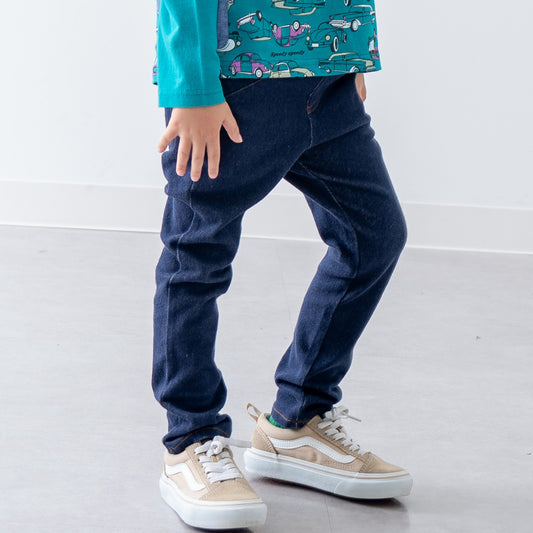 ニットデニムパンツ　NAVY