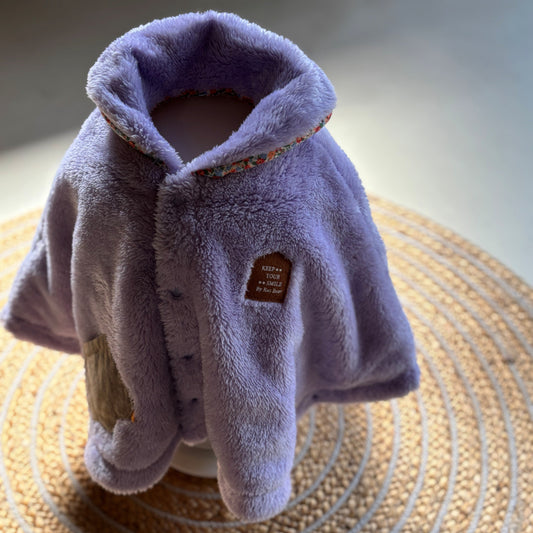 リバーシブルマント　【花柄】　PURPLE