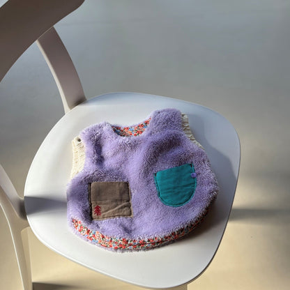 リバーシブルファーベルト　【花柄】　PURPLE