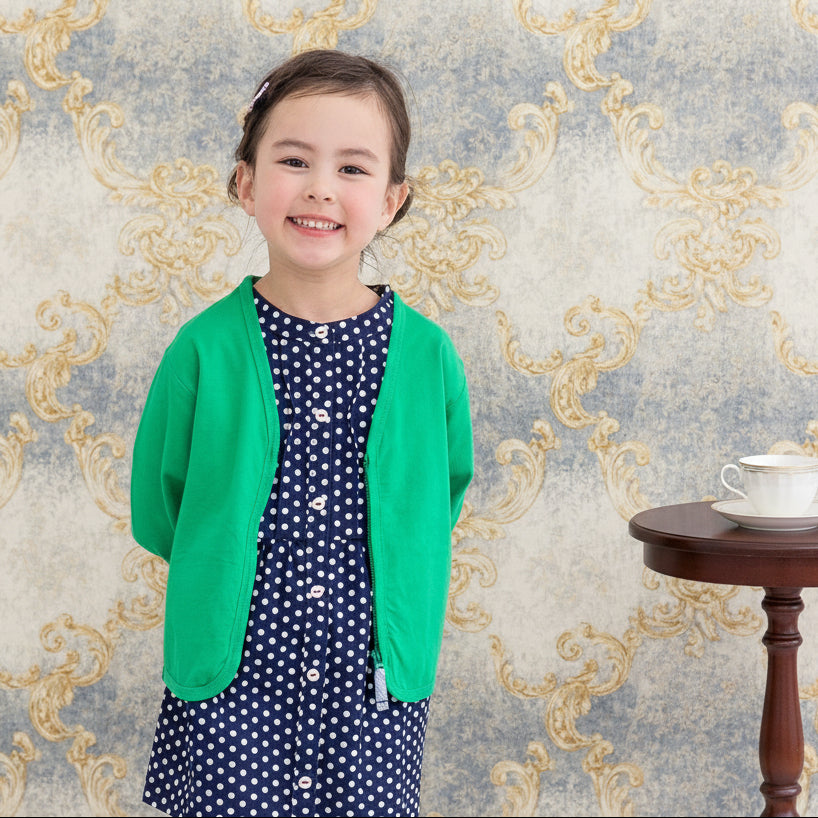 Vネックジップカーデ　GREEN