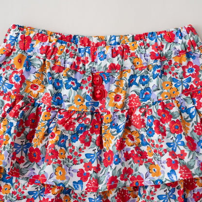 段フリルショートパンツ　PRINT