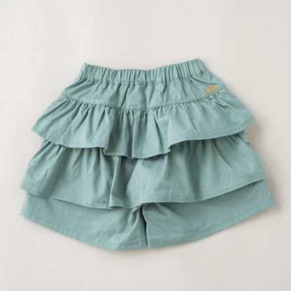 段フリルショートパンツ　KHAKI