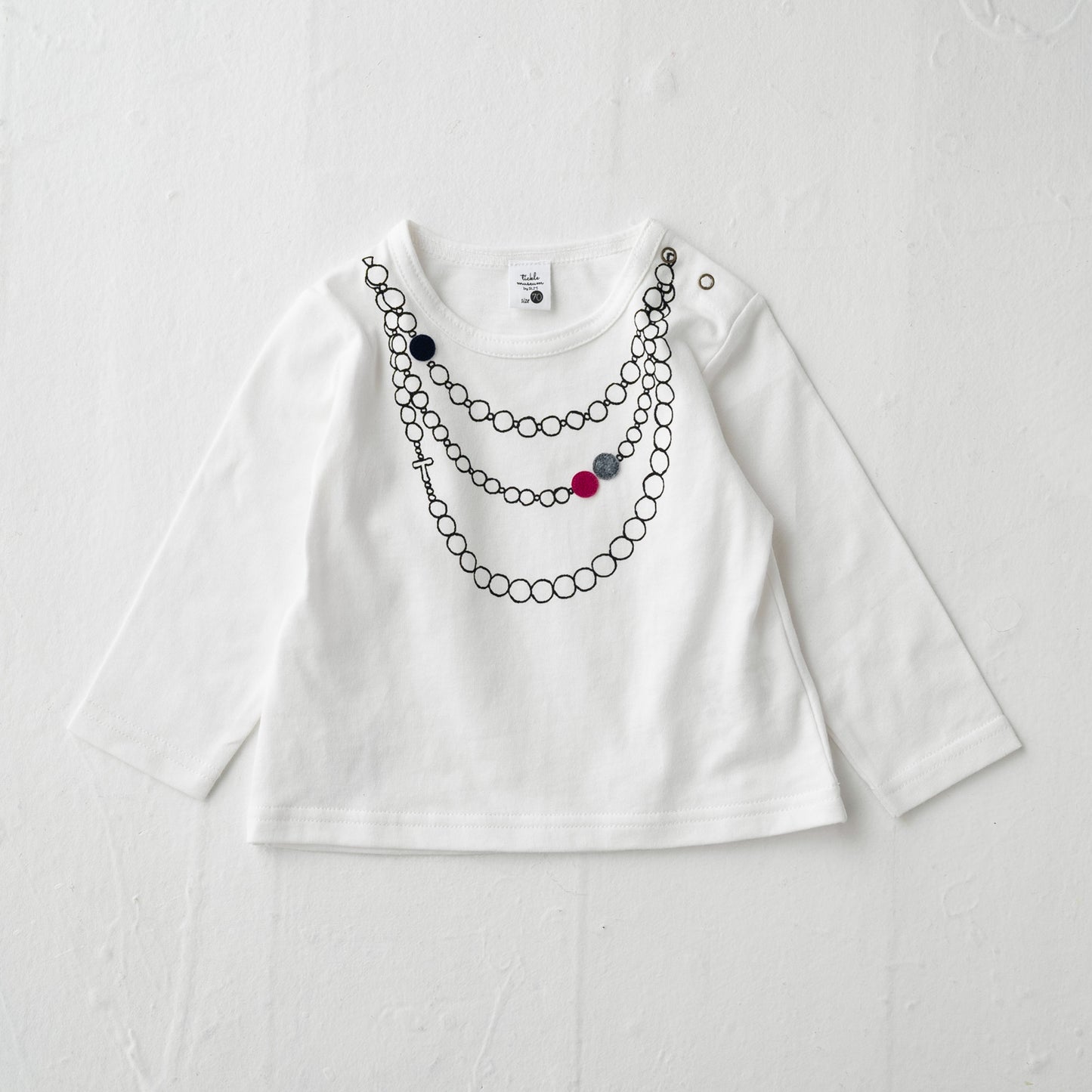ネックレスプリントTシャツ＆チュールスカート付きレギンス OFF-WHITE