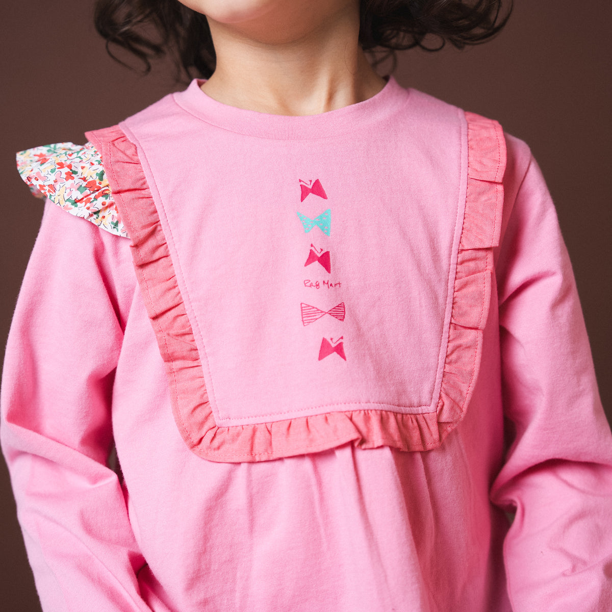 リボンフリルTシャツ　PINK