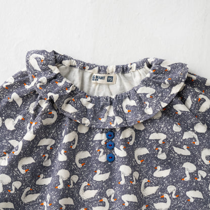 ラウンドカラーチュニックTシャツ GREY
