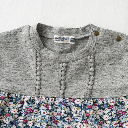パッチワークチュニックTシャツ GREY