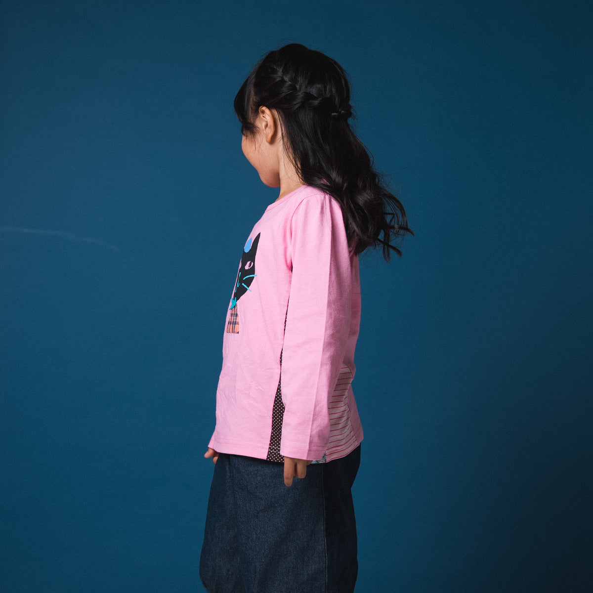 アニマルモチーフTシャツ【ネコ】　PINK
