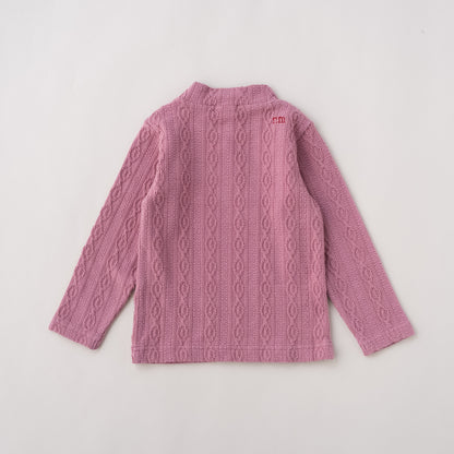 ケーブルニットハイネック　PINK