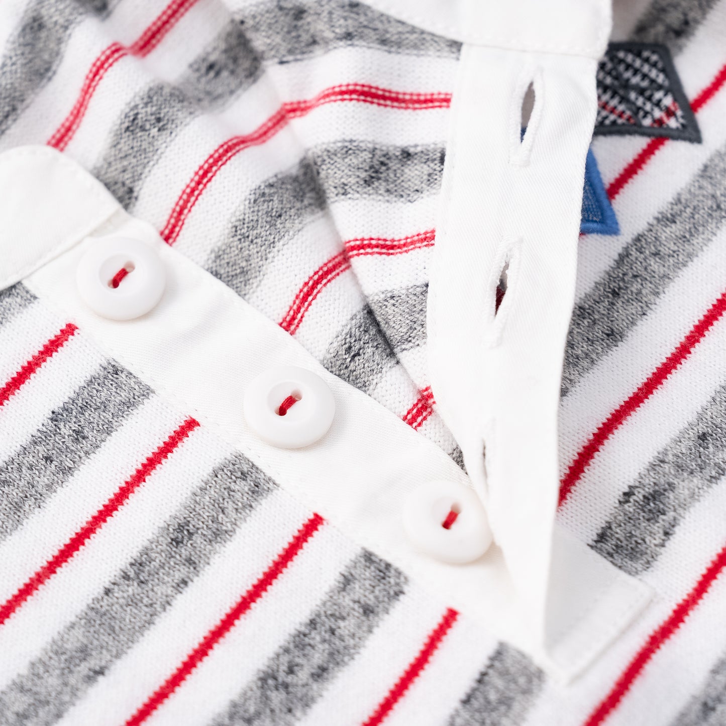 ヘンリーネックボーダーTシャツ　OFF-WHITE