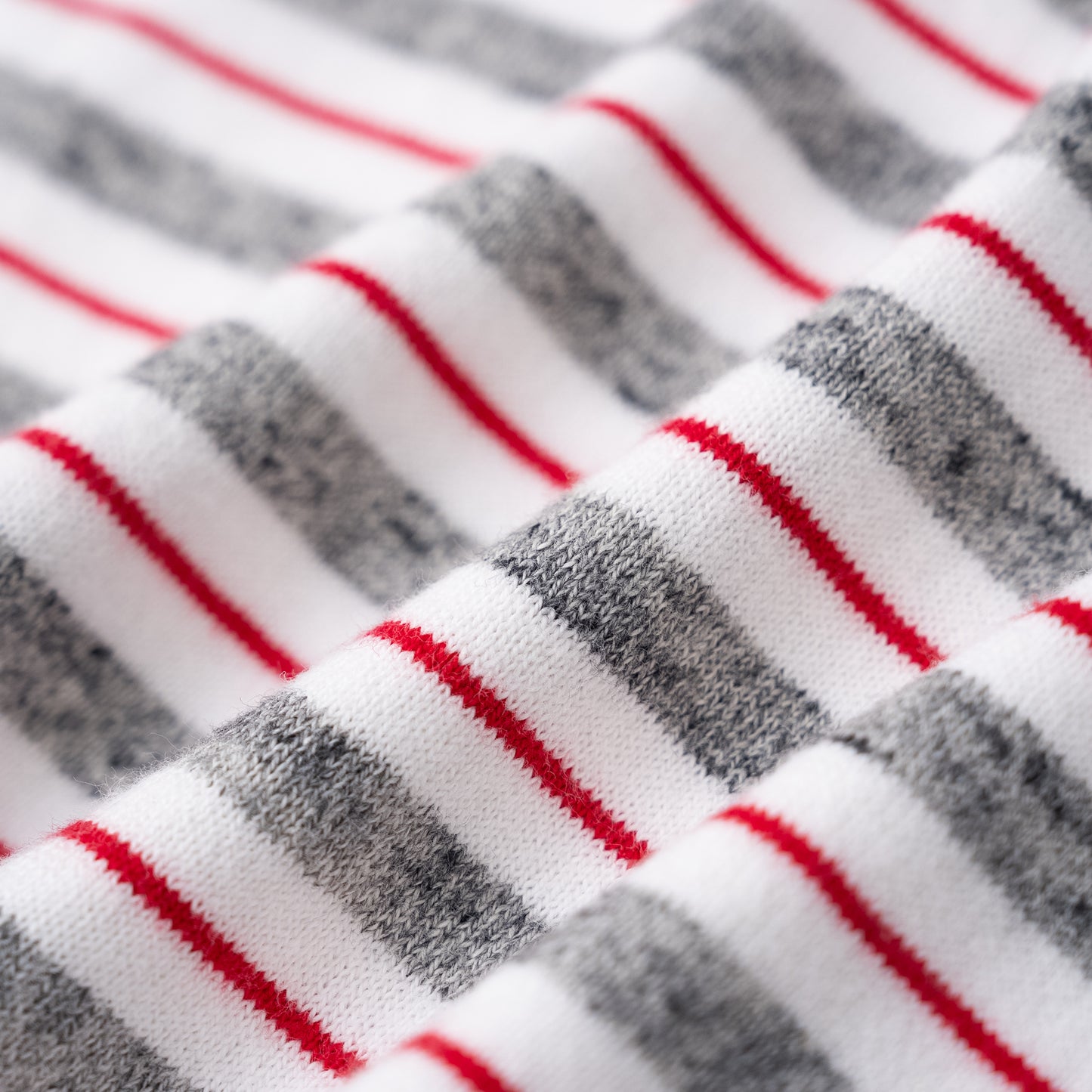 ヘンリーネックボーダーTシャツ　OFF-WHITE