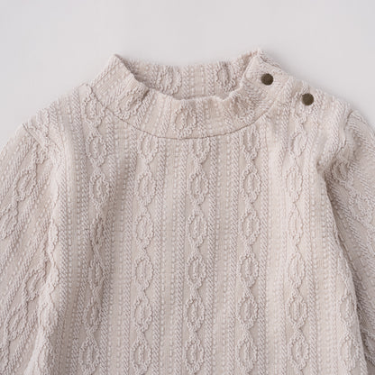 ケーブルニットハイネック　BEIGE