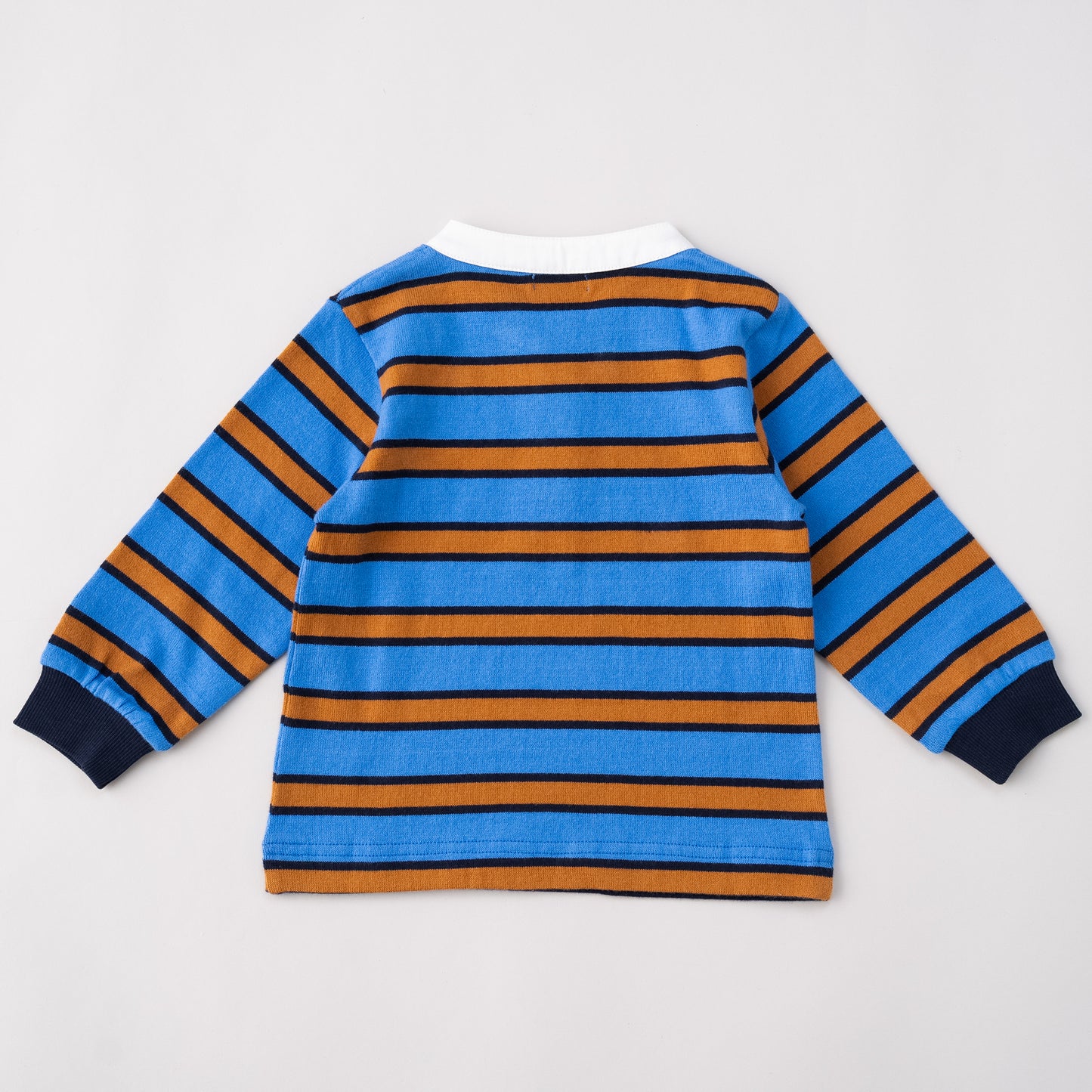 ヘンリーネックボーダーTシャツ　BLUE