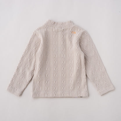 ケーブルニットハイネック　BEIGE