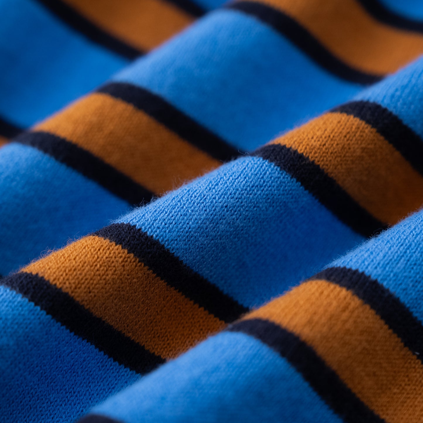 ヘンリーネックボーダーTシャツ　BLUE