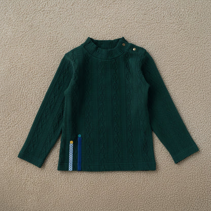 ケーブルニットハイネック　GREEN