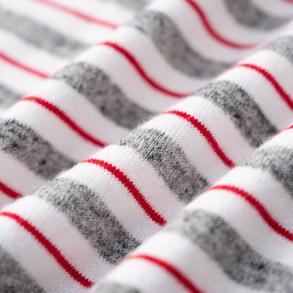 ヘンリーネックボーダーワンピース　OFF-WHITE