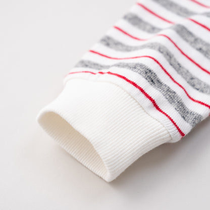 ヘンリーネックボーダーワンピース　OFF-WHITE