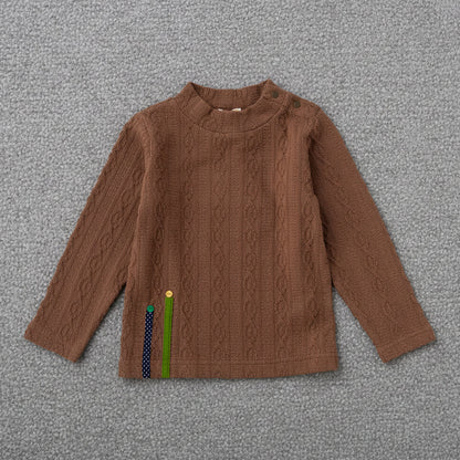 ケーブルニットハイネック　BROWN