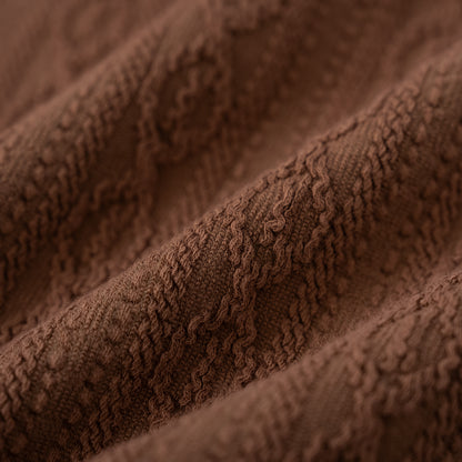 ケーブルニットハイネック　BROWN