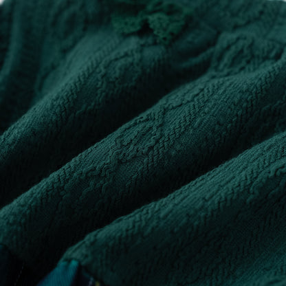 パッチワークニットワンピース　GREEN