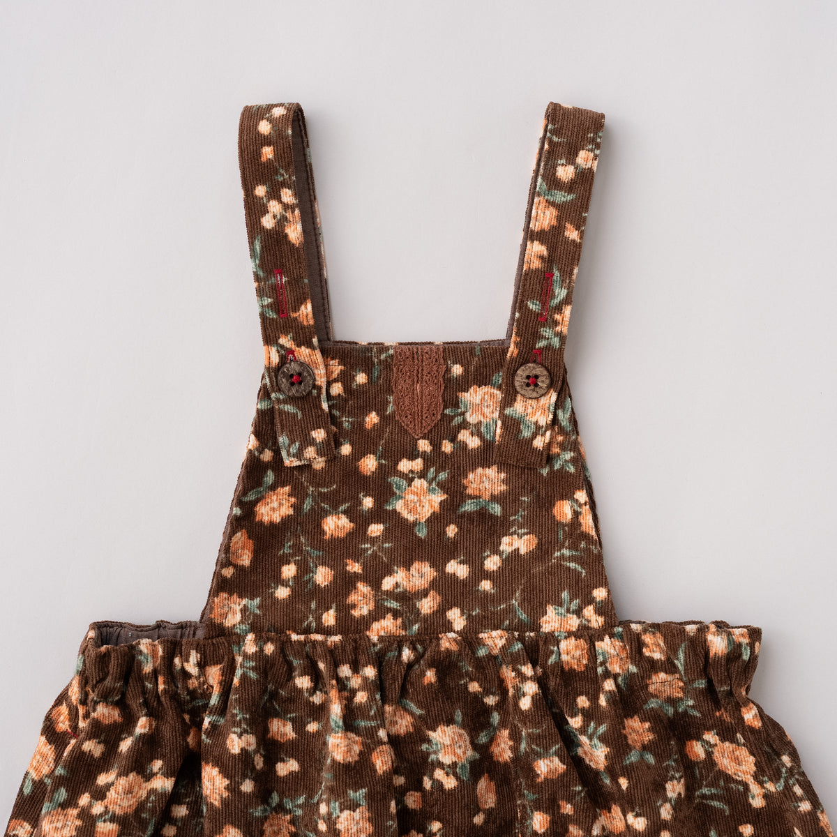 レトロ風ジャンパースカート　BROWN