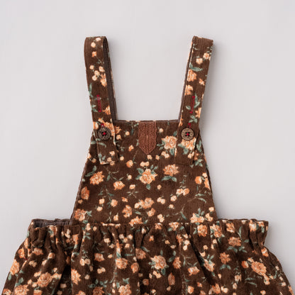 レトロ風ジャンパースカート　BROWN