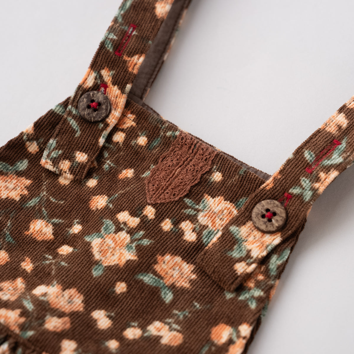 レトロ風ジャンパースカート　BROWN