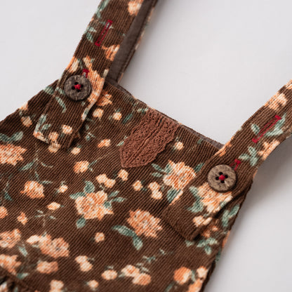 レトロ風ジャンパースカート　BROWN