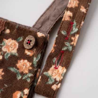レトロ風ジャンパースカート　BROWN