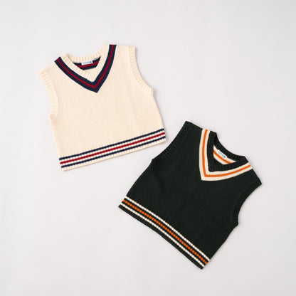 Vネックニットベスト　IVORY