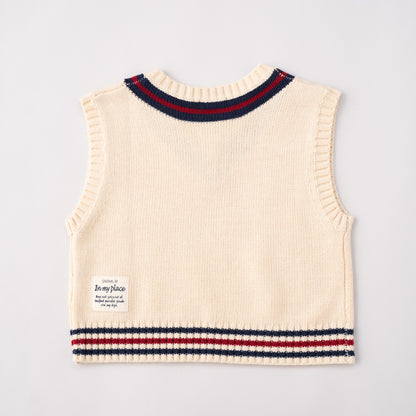 Vネックニットベスト　IVORY