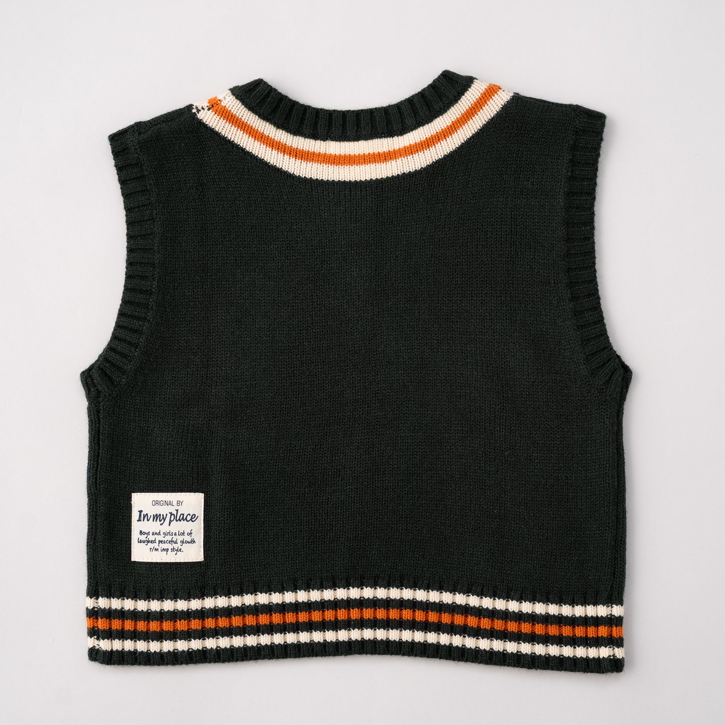 Vネックニットベスト　GREEN