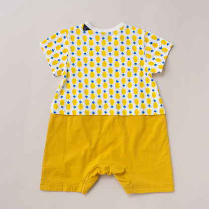 ベビープリントロンパース【パイン】　YELLOW